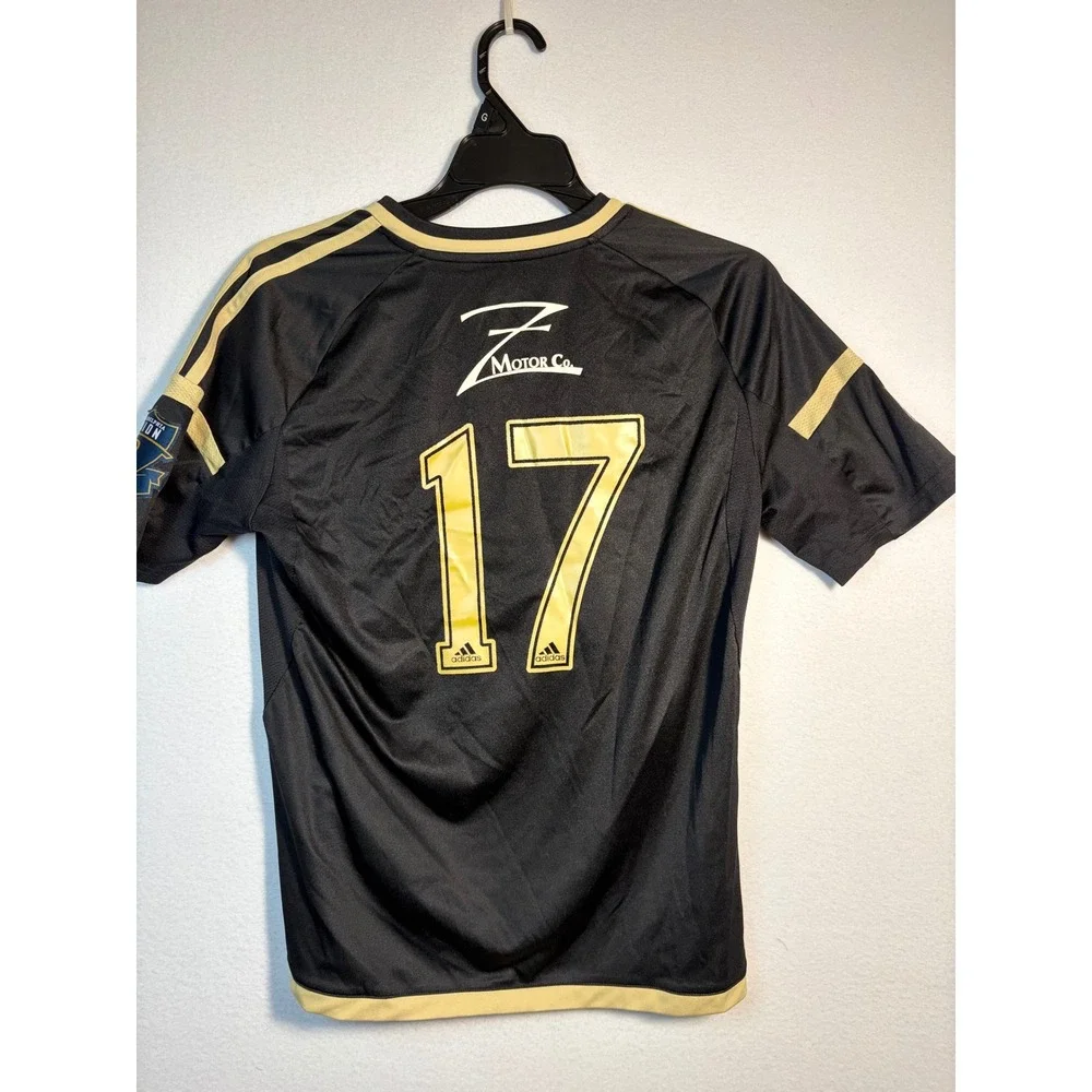 Adidas Soccer Jersey Kids Large Black EUC Penn Legacy Philadelphia Union 17